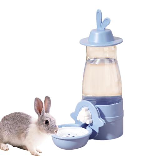 Zceplem Wasserspender für Meerschweinchen, Wasserspender für Kaninchen | Hängender Wasserspender für Haustiere,600 ml Wasserspender Schwerkraft automatisch, Käfigflasche ohne Tropfen für Schwein, von Zceplem