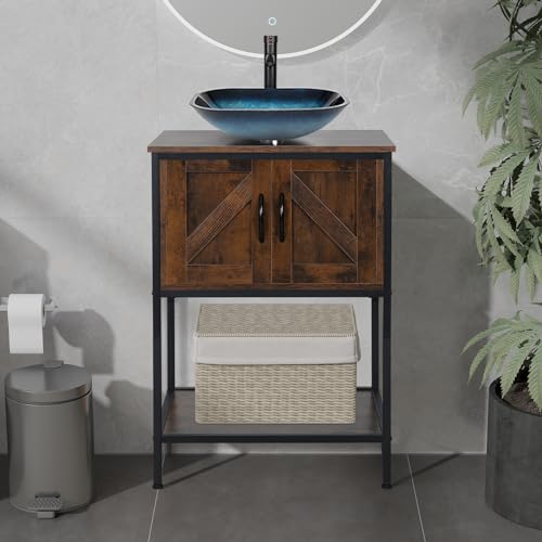 ZealWe Badmöbel Set 2-teilig Waschbecken mit Unterschrank 61 x 48 x 89 cm, 2 Schubladen Soft-Close Waschbeckenunterschrank Badezimmerschrank Badschrank, Modern Blau von ZealWe