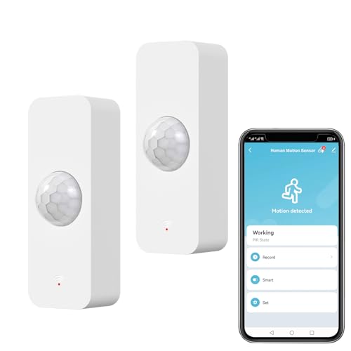 ZigBee Smart Bewegungssensor, intelligenter Bewegungsmelder für die Heimsicherheit, drahtloser Bewegungssensor mit Fernüberwachungs App, Sprachbefehl kompatibel mit Alexa. ZigBee Hub Required. 2 Pack von Zecamin