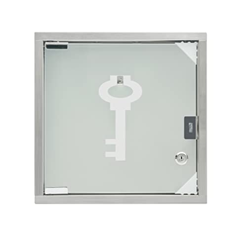 Zedelmaier Schlüsselkasten modern klein, Schlüsselkasten aus Edelstahl 8 Haken,Schlüsselkasten Wand zu installieren,abschließbare Schlüsselbrett (30x6x30cm) von Zedelmaier