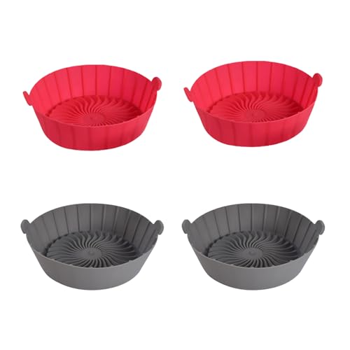 Zehan Zitong 4PCS Silikonform für Heißluftfritteuse,Airfryer Zubehör für Backofen, Air Fryer Silicone Pot,Heißluftfritteuse,Silikon Backblech, Wiederverwendbarer Silikon Heißluftfritteuse Zubehör von Zehan Zitong