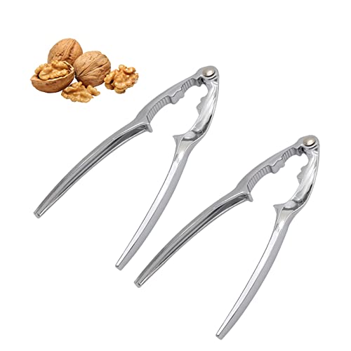 Zehan Zitong Nussknacker, 2PCS Nussknacker Walnüsse, hochwertiger Nuss-Knacker,multifunktionaler Haushaltsnussknacker für Geeignet Nüsse oder Schalentiere (Silber) von Zehan Zitong