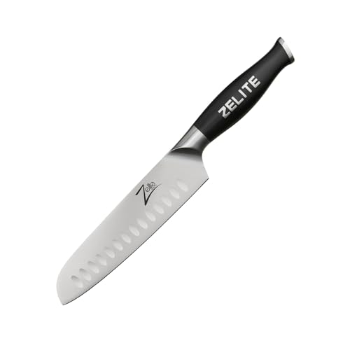 Zelite Infinity Santoku Messer 18cm – Küchenmesser der Comfort-Pro-Serie – Deutscher Rostfreier Carbonstahl - Ra-siermesserscharfes, Super Komfortables Kochmesser von Zelite Infinity