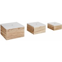 Zeller Present Aufbewahrungsbox, 3er Set, Holz, weiß/natur von Zeller Present