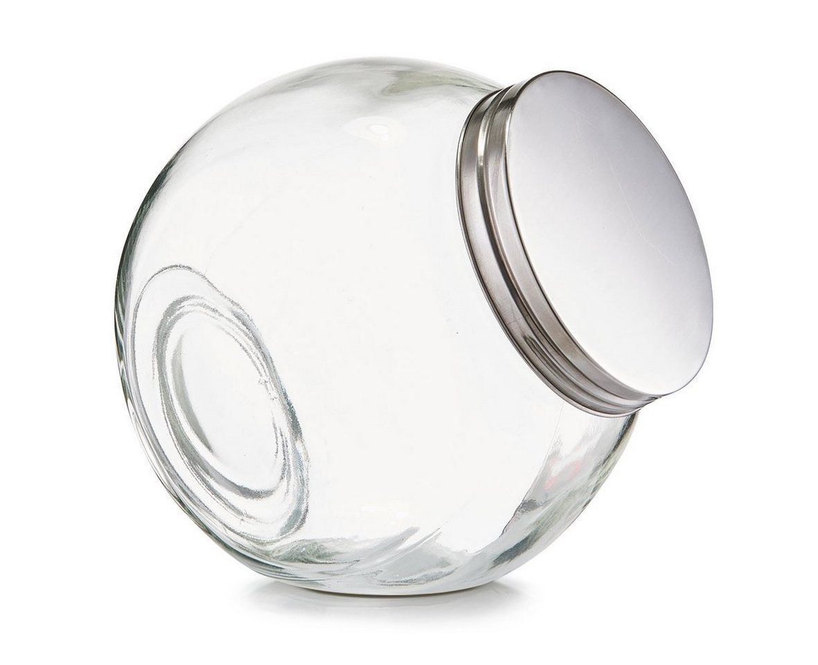 Zeller Present Vorratsglas Vorratsglas "Candy, Glas/Edelstahl 410, 1200 ml, Glas/Edelstahl 410, transparent, 15 x 10,5 x 15 cm von Zeller Present