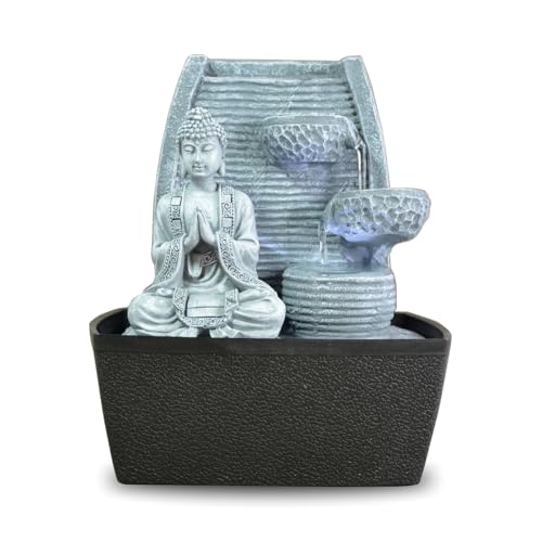 Innenbrunnen Zimmerbrunnen Feng Shui Weisheit LED Beleuchtung 24 cm, Grau Innenbrunnen Zimmerbrunnen Feng Shui Weisheit LED Beleuchtung 24 cm, Grau von Zen Light