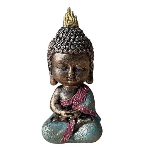 Zen'Light Baby Budha – Dekoration Zen und Feng Shui – für eine entspannende und spirituelle Atmosphäre – Geschenkidee Budha Glücksbringer – Höhe: 14 cm – Farbe: grün und braun von Zen Light