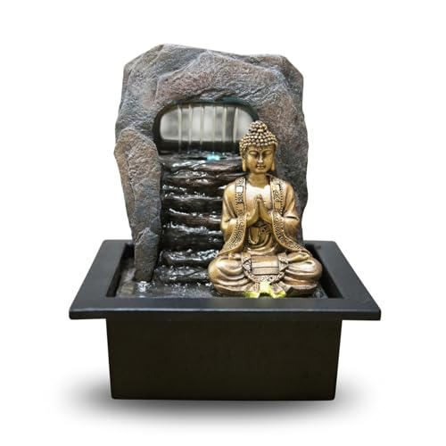 Zen'Light - Zimmerbrunnen Dao - Abnehmbarer Buddha & LED-Beleuchtung - Moderne Zen Deko, Ideal für Meditation & Entspannung - Feng Shui Objekt - H 26cm von Zen Light