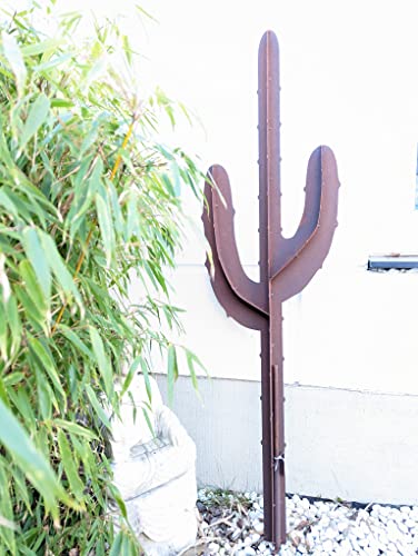 Zen Man Edelrost Gartenstecker Rost Gartenskulptur aus Metall Garten Figure Kaktus Rost (032193：40 * 6.5*H150cm) von Zen Man