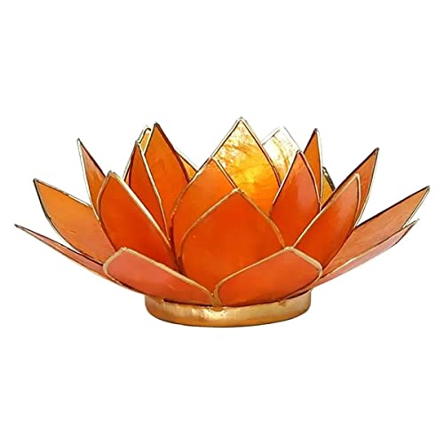 Lotus-Kerzenhalter Chakra 2 Orange Goldfutter von Zen et Ethnique