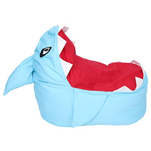 Kinder Sitzsack Stuhl, Adorable Shark Große Kapazität Füllbarer Reißverschluss Plüsch Spielzeug Organizer Kinder Spielzeug Sitz Gefüllte Aufbewahrungstasche für Kissen Handtücher Kleidung(Blau) von Zerodis