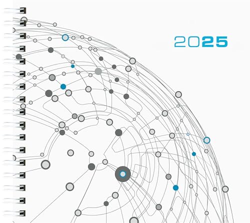 Zettler - Wochenbuch Assessor 2025 weiß, 15,8x14,7cm, Taschenkalender mit 120 Seiten, 1 Woche auf 2 Seiten, Stundeneinteilung von 7 - 20 Uhr, Drahtkammbindung und deutsches Kalendarium von Zettler