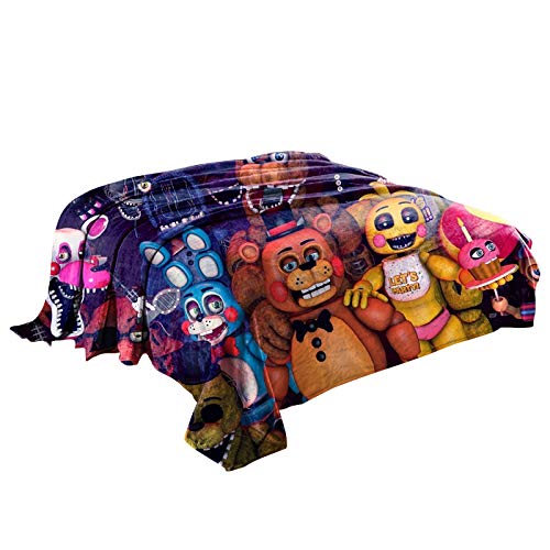 Zhongkaihua FNAF Decke Five Nights Game Flanell Decke Plüsch Neuheit Bedruckt Überwurf Decke Herbst Winter Decken für Indoor Outdoor Reisen Zuhause von Zhongkaihua