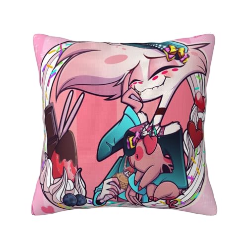 Zhongkaihua Hazbin Hotel-Kissenbezug, Anime-Hazbin-Hotel-Figur, bedruckt, Hazbin Hotel Alastor/Angel Dust Kissenbezug, 45 x 45 cm (ohne Kissen) von Zhongkaihua