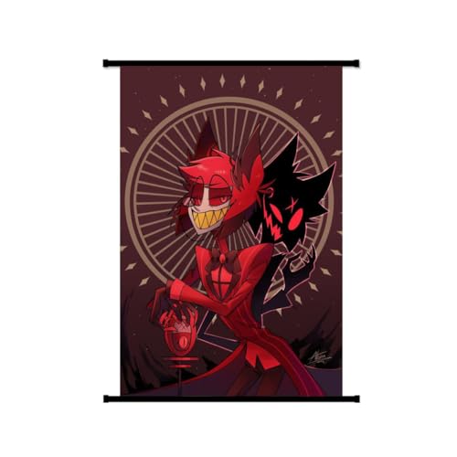 Zhongkaihua Hazbin Hotelposter Engel Staub/Alastor/Luzifer, Anime-Poster, Gemälde, Stoff, hängende Schriftrolle, Wandkunst für Hazbin Hotel, Merch, Schlafzimmer, Heimdekoration von Zhongkaihua