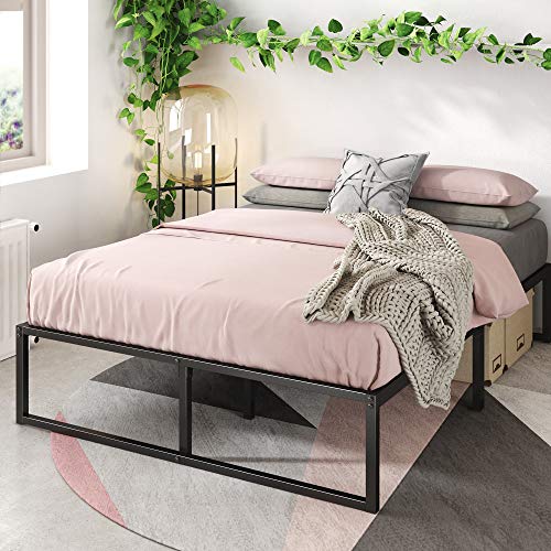 Zinus Lorelai Bett 100x200 cm - Höhe 36 cm mit Stauraum unter dem Bett - Metall-Plattformbettrahmen - Schwarz von Zinus