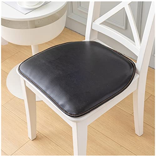 Zipinkl (Satz Von 1/2/4) Leder-ESS-Küchenstuhl-Kissen, Wasserfestes Sitzkissen, Strapazierfähige, Weiche Stuhlpolster (Color : Black, Size : 43x40cm(1Pack)) von Zipinkl