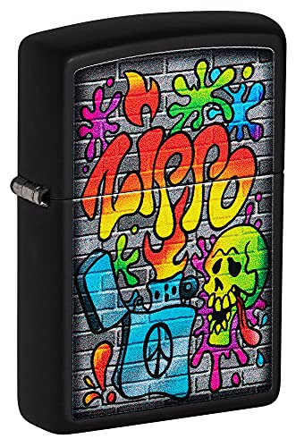 ZIPPO - 218 Zippo Street Art Design - Color Image, Black Matte - Sturmfeuerzeug, nachfüllbar, in hochwertiger Geschenkbox von Zippo
