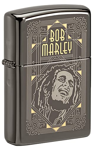 ZIPPO - Bob Marley Design, Laser Two Tone - Black Ice® - Sturmfeuerzeug, nachfüllbar, in hochwertiger Geschenkbox von Zippo