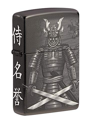 ZIPPO 49292 – Sturmfeuerzeug, Samurai, 360° Photo Image, High Polish Black, nachfüllbar, in hochwertiger Geschenkbox von Zippo
