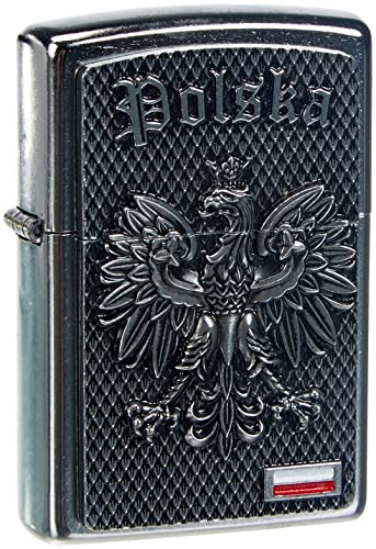 Zippo 16503 POLSKA-Street Chrome Feuerzeug,schwarz,5.8 x 3.8 x 1.8 cm von Zippo