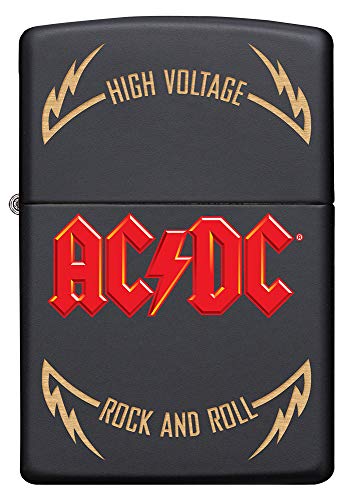 ZIPPO – Sturmfeuerzeug, AC/DC® High Voltage Rock and Roll, Laser Engraved/Color Image, Black Matte, nachfüllbar, in hochwertiger Geschenkbox von Zippo
