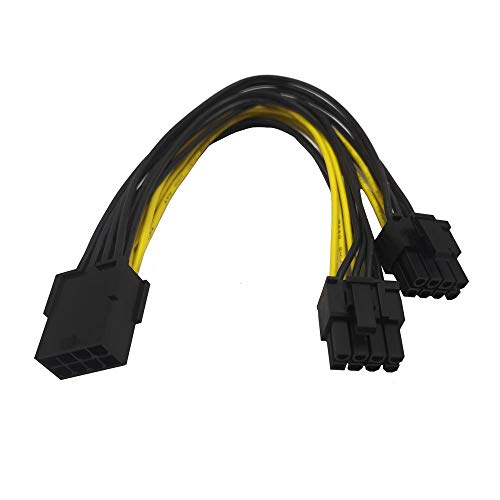 ZkeeShop 8 Pin Buchse to Dual 8Pin (6+2) Stecker Splitter Power Adapter Cable GPU Power Cable PCI-e Netzteil Erweiterung Kabel 8 inch (1PCS) von ZkeeShop