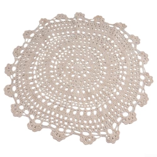 Vintage Reine Baumwolle Tischdecke Hand Häkelspitze Baumwolle Tischset Tischdeckchen Pad Isolierung Pad (45 cm) von Zoegneer