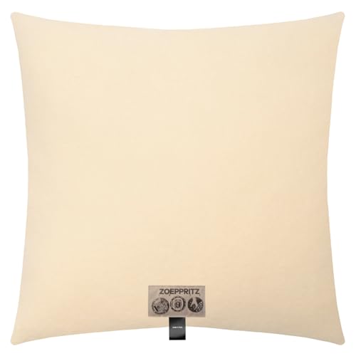 Soft-Fleece-Kissenbezug – Polarfleece-Kissenbezug mit Häkelstich – Flauschige Kissenhülle – 50x50 cm – 020 Cream – von 'zoeppritz since 1828', 702291-020-50x50 von Zoeppritz Since 1828