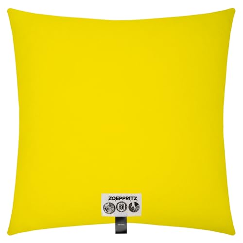 Soft-Fleece-Kissenbezug – Polarfleece-Kissenbezug mit Häkelstich – Flauschige Kissenhülle – 40x40 cm – 150 Yellow – von 'zoeppritz since 1828', 702291-980-40x40 von Zoeppritz Since 1828