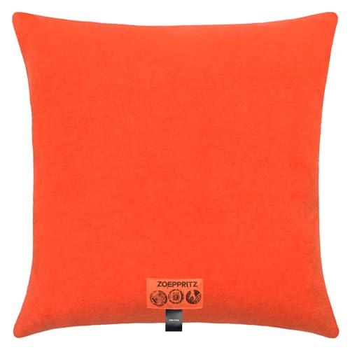 Soft-Fleece-Kissenbezug – Polarfleece-Kissenbezug mit Häkelstich – Flauschige Kissenhülle – 40x40 cm – 265 Papaya – von 'zoeppritz since 1828', 702291-265-40x40 von Zoeppritz Since 1828