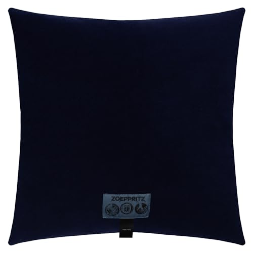 Soft-Fleece-Kissenbezug – Polarfleece-Kissenbezug mit Häkelstich – Flauschige Kissenhülle – 40x40 cm – 595 Dark Marina – von 'zoeppritz since 1828', 702291-595-50x50 von Zoeppritz Since 1828