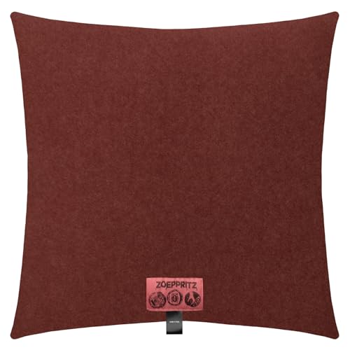 Soft-Fleece-Kissenbezug – Polarfleece-Kissenbezug mit Häkelstich – Flauschige Kissenhülle – 40x40 cm – 851 Copper Coin – von 'zoeppritz since 1828', 702291-851-40x40 von Zoeppritz Since 1828