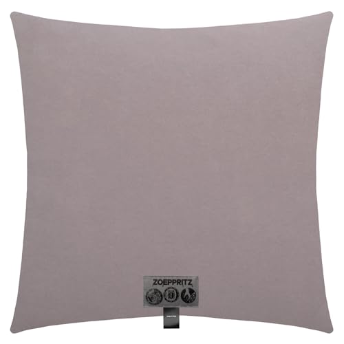 Soft-Fleece-Kissenbezug – Polarfleece-Kissenbezug mit Häkelstich – Flauschige Kissenhülle – 40x40 cm – 920 Light Grey Mel. – von 'zoeppritz since 1828', 702291-920-40x40 von Zoeppritz Since 1828