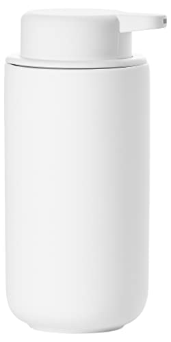 Zone Denmark Ume Seifenspender für Flüssigseife, Steingut/Keramik mit Soft Touch-Beschichtung, Skandinavisch im Design, 450 ml, Höhe 19 cm, Weiß von Zone Denmark