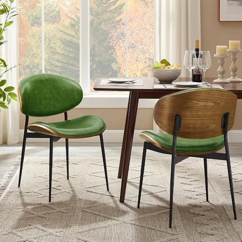 Zouron Esszimmerstühle 2er Set Holz Grün Kunstleder - Retro Kunstleder gepolstert Metallbeinen armloser Akzentstuhl Walnussholz Stuhl Ohne Rollen gepolstert Küchenstühle Sitzfläche 42x48 cm Zouron Esszimmerstühle 2er Set Holz Grün Kunstleder - Retro Kunstleder gepolstert Metallbeinen armloser Akzentstuhl Walnussholz Stuhl Ohne Rollen gepolstert Küchenstühle Sitzfläche 42x48 cm von Zouron