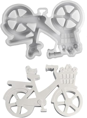 Silikonformen Gießformen, Silikonform Kerzenhalter und Dekorationen, Gipsformen zum Gießen (Fahrrad) von Zspoly