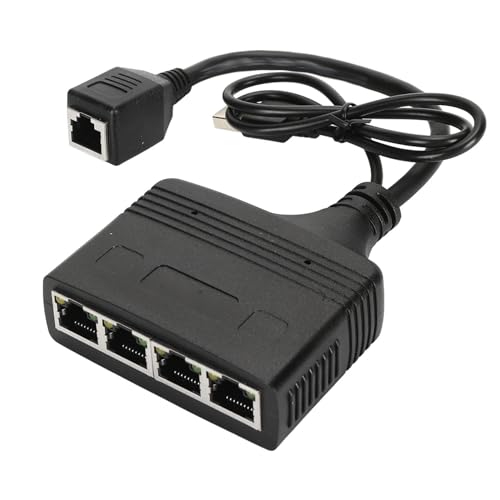 Ethernet-Splitter 1 Bis 4 RJ45 Netzwerk-Splitter-Adapter, 1000 Mbit/s 1 Bis 4 Gigabit-Splitter 4 Geräte-Simultan Netzwerk, für Cat8 Cat7 Cat6 Cat5 Cat5e-Netzwerk-Ethernet-Kabel von Zunate