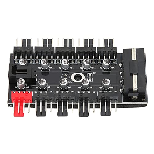 Zunate PC Chassis Fan Hub, 4-poliger CPU-Kühler Computer Tempreture Regulator Splitter mit PWM-Kabel für Erweiterte Motherboard-Schnittstelle (Große 4D-Oberfläche) von Zunate