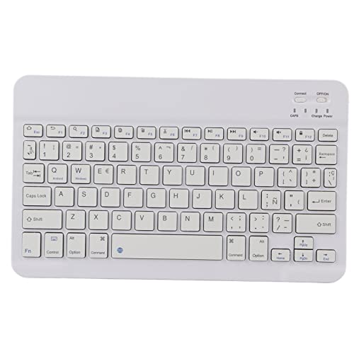 Zunate Ultradünne Drahtlose Tastatur, 3.0 Ergonomische Leise Tastaturunterstützung Arabisch, Spanisch, Russisch, Eingebauter Akku für Notebook-Laptop, PC (10 Zoll Spanisch) von Zunate