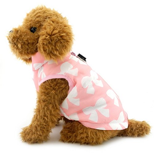 Zunea Gepolsterte Warme Kleine Hund Katze Weste Mantel Jacke Welpe Weste Harness Pet Winter Kleidung Doggie Jumper Chihuahua Overalls Bekleidung Rosa Bogen M von Zunea