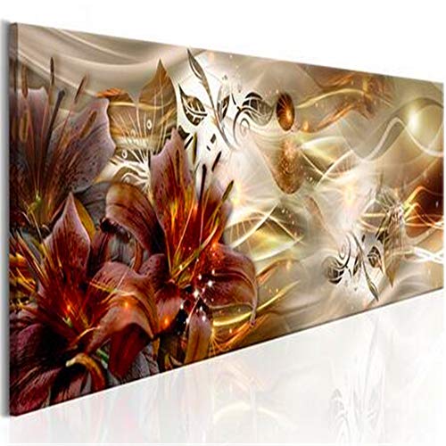 DIY 5D Diamant Malerei Kits Große Größe Abstrakte gelbe Blume 40x80cm Vollbohrer Kristall Strass Kreuzstich Stickerei Full Diamond Painting Erwachsene/Kinder Diamant Bilder Art Home Wall Decor von Zuoyun