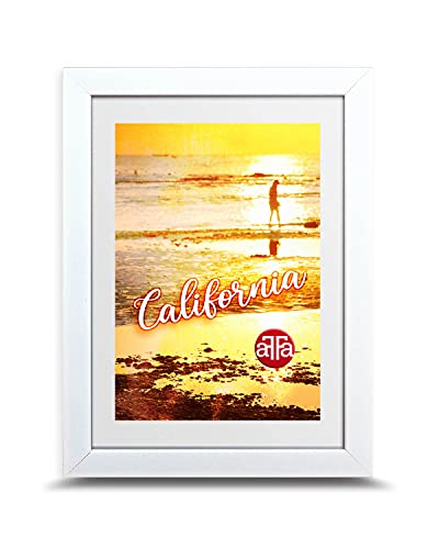 aFFa frames frames, California, Bilderrahmen aus Kunststoff, hell, rechteckig, mit Acrylglasfront, HDF-Hintergrund, weiß, 10x15 cm von aFFa frames
