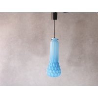 Blaue Opal-Pendelleuchte/Mid Century Deckenlampe Skandinavien Oder Tschechoslowakei 1950Er - 60Er Jahre von aWorldOfThings