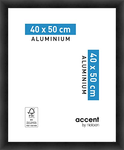 accent by nielsen Aluminium Bilderrahmen Largo, 40x50 cm, Struktur Schwarz Matt von accent by nielsen