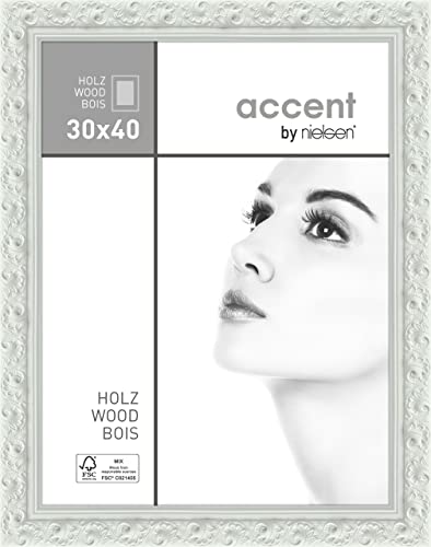 accent by nielsen Holz Bilderrahmen Arabesque, 30x40 cm, Weiß von accent by nielsen