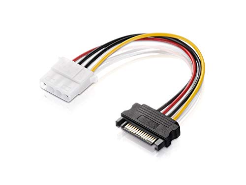 adaptare 34102 Netzteil-Adapter-Kabel 15-polig SATA-Anschluss auf 4-polig IDE schwarz von adaptare