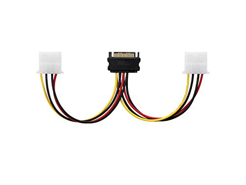 adaptare 34106 Netzteil-Adapter-Kabel 15-polig SATA-Anschluss auf 2-mal 4-polig IDE-Anschluss schwarz von adaptare