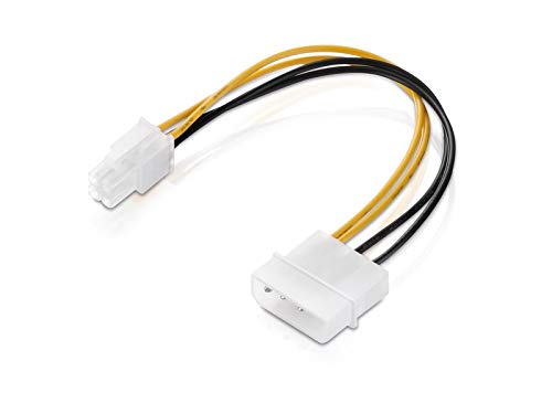 adaptare 35012 15 cm Netzteil Adapter-Kabel 4-polig ATX-Stecker an 4-pin Molex-Anschluss weiß von adaptare