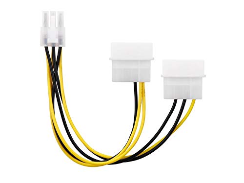 adaptare 35106 2-mal 4-polig IDE Molex auf 1-mal 6-polig PCI-E Strom-Adapter-Kabel für Grafikkarte 15 cm von adaptare